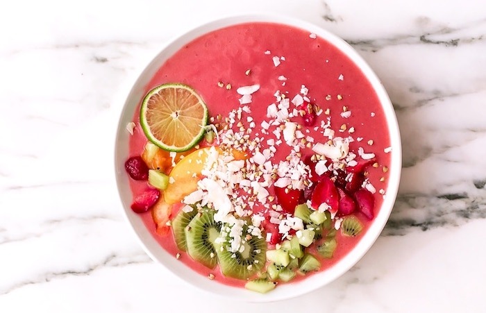 Cosmic Strawberry Ginger Peach Smoothie Bowl