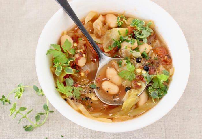 Cabbage and White Bean Healthy Soup Recipes