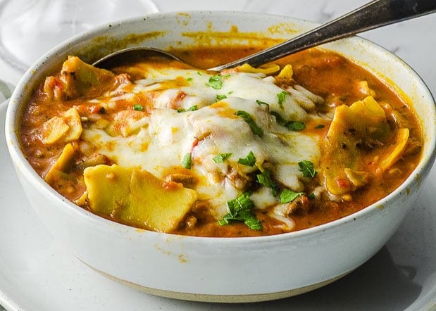 Vegan Dinner Recipes - High Protein Lasagna Soup