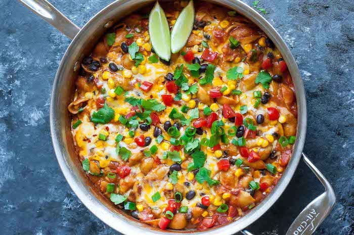 Healthy One-Pot Enchilada Pasta Vegetarian Dinner Recipes