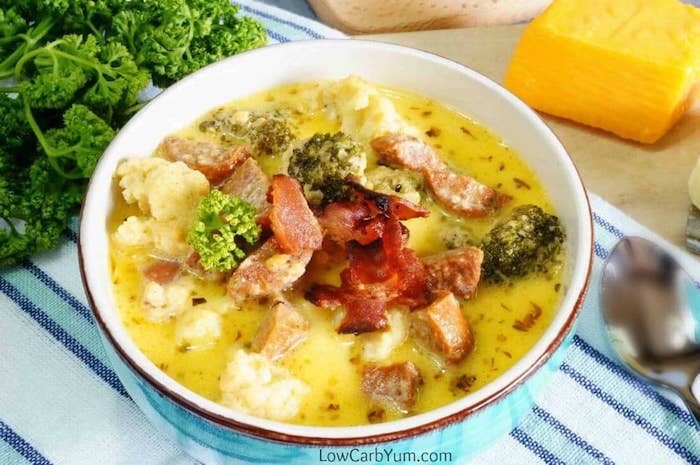 Broccoli Cauliflower Cheese Keto Soup