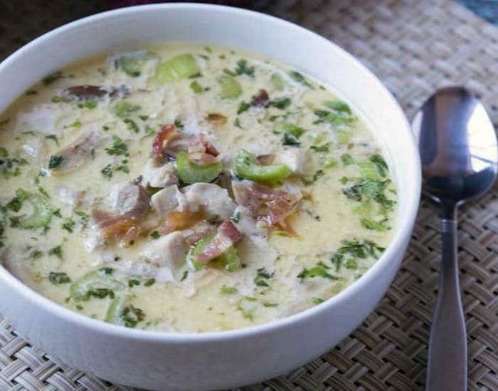 Cream of Chicken Keto Soup with Bacon