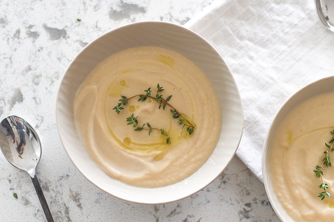 Creamy Cauliflower and Garlic Keto Soup