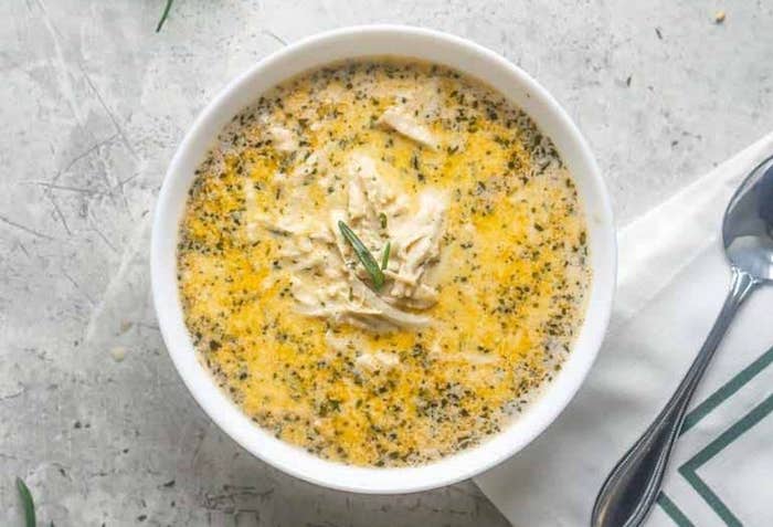 Creamy Garlic Chicken Keto Soup