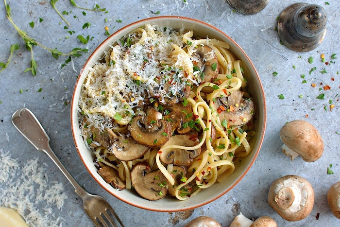 Easy Mushroom Linguine Vegetarian Dinner Recipes