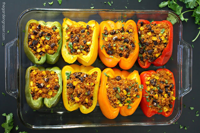 Mexican Quinoa Stuffed Peppers Vegan Dinner Recipes