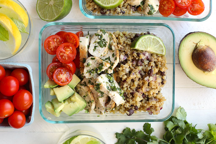 Cauliflower Rice and Cilantro Lime Chicken Meal Prep Recipes