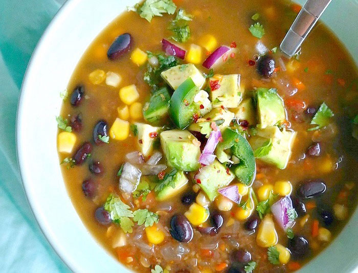 Spicy Vegan Black Bean Healthy Soup Recipes