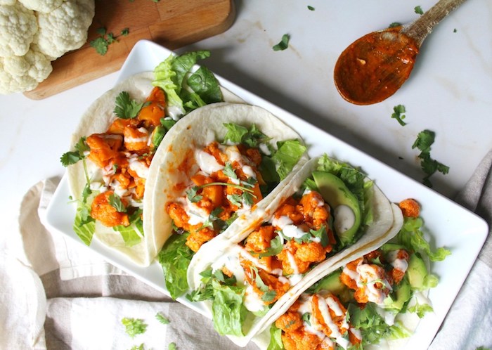 Buffalo Cauliflower Tacos Vegetarian Dinner Recipes